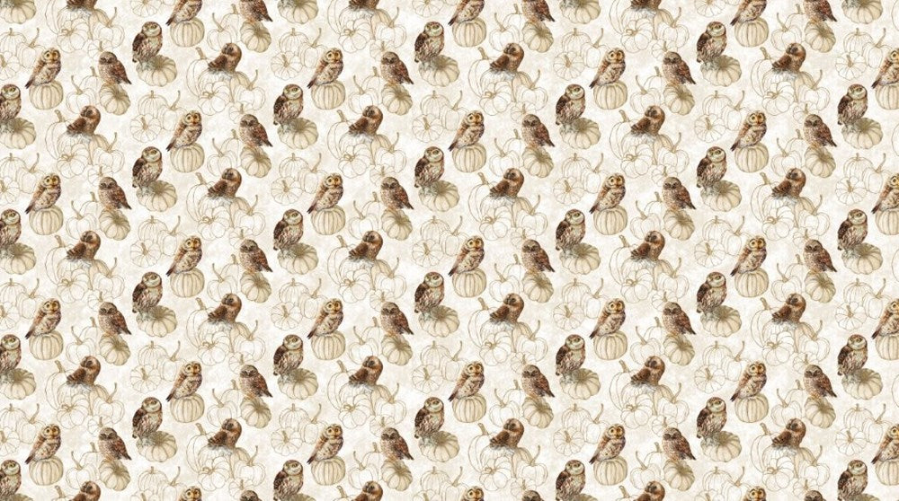 Owls - CREAM MULTI || NIGHT OWL || Northcott Studio