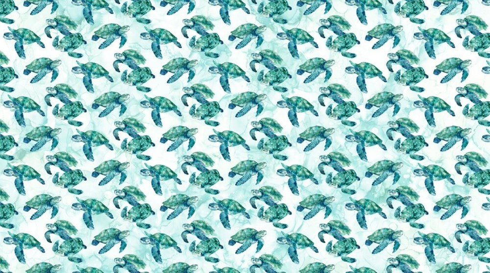 Turtles - WHITE MULTI || CORAL REEF || Northcott Studio