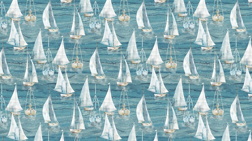 Lg Sail Boats - MD BLUE MULTI || SMOOTH SAILING || Northcott Studio