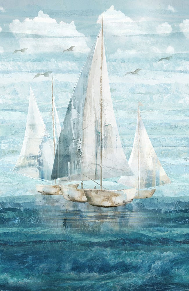 Panel - DK BLUE MULTI || SMOOTH SAILING || Northcott Studio
