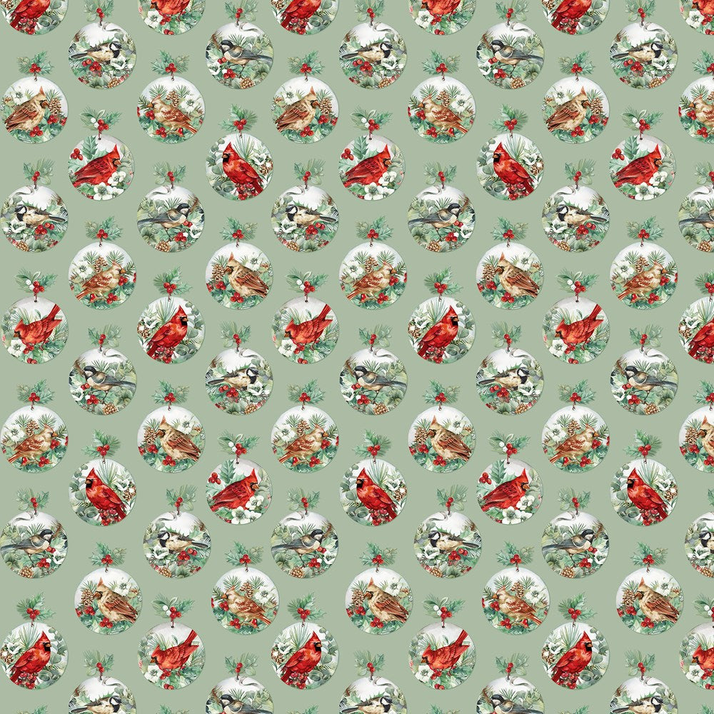 Baubles - GREEN MULTI || HOME FOR CHRISTMAS || Northcott Studio