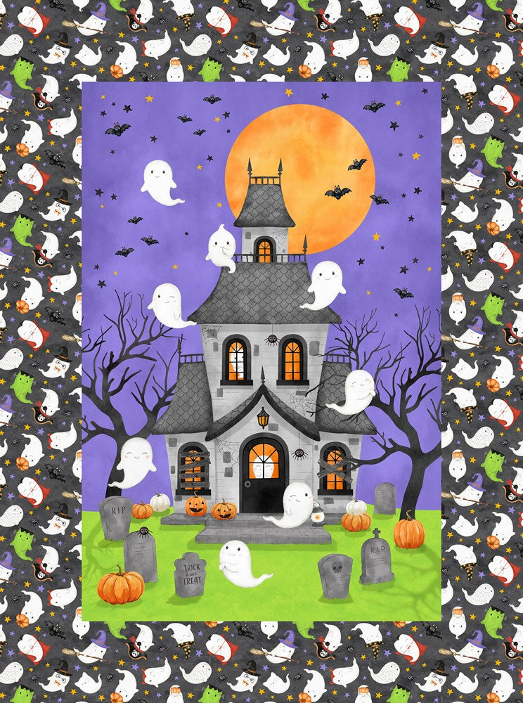 Haunted Panel - PURPLE MULTI || GHOST TOWN || Northcott Studio