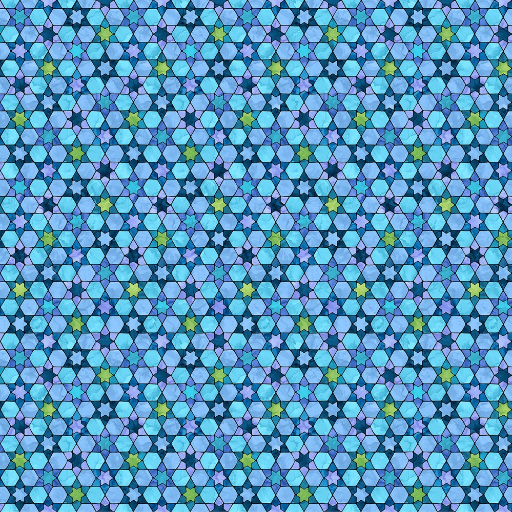 TonalStainedGlas - LT BLUE MULTI || HANUKKAH LIGHTS || Northcott Studio