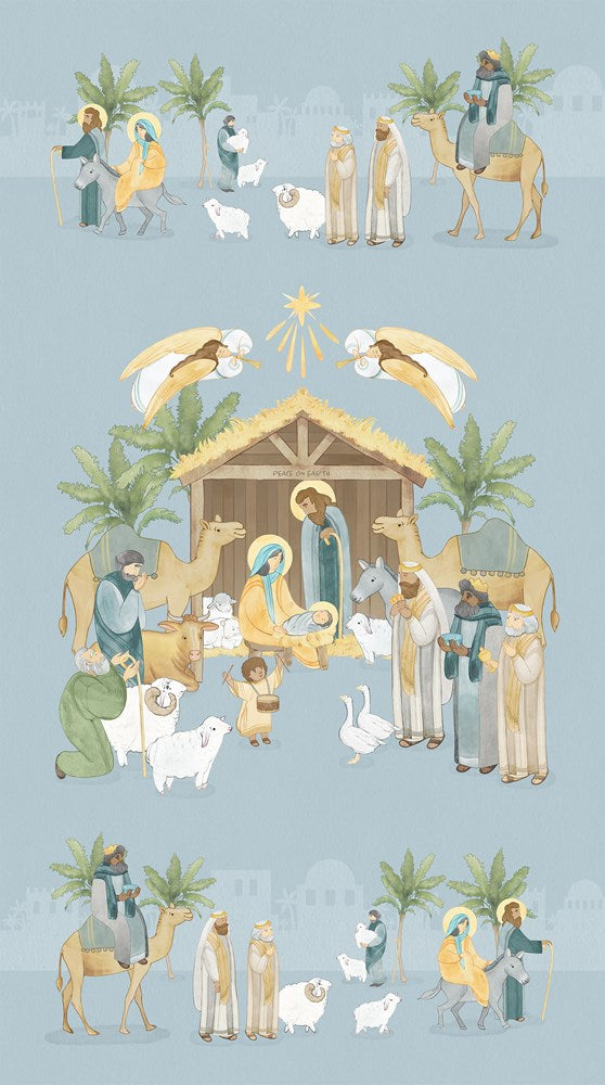 Nativity Panel - BLUE MULTI || THE NATIVITY || Northcott Studio