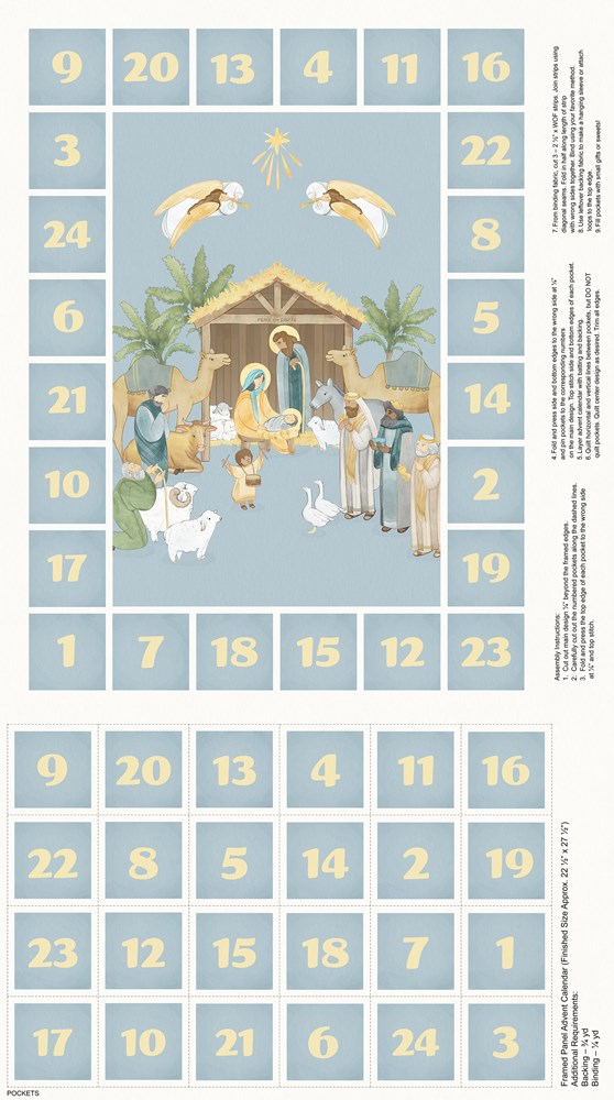 Advent Calendar - BLUE MULTI || THE NATIVITY || Northcott Studio