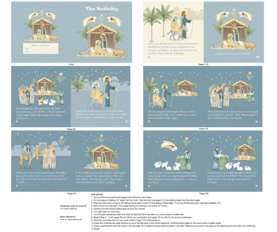 Book Panel - BLUE MULTI || THE NATIVITY || Northcott Studio
