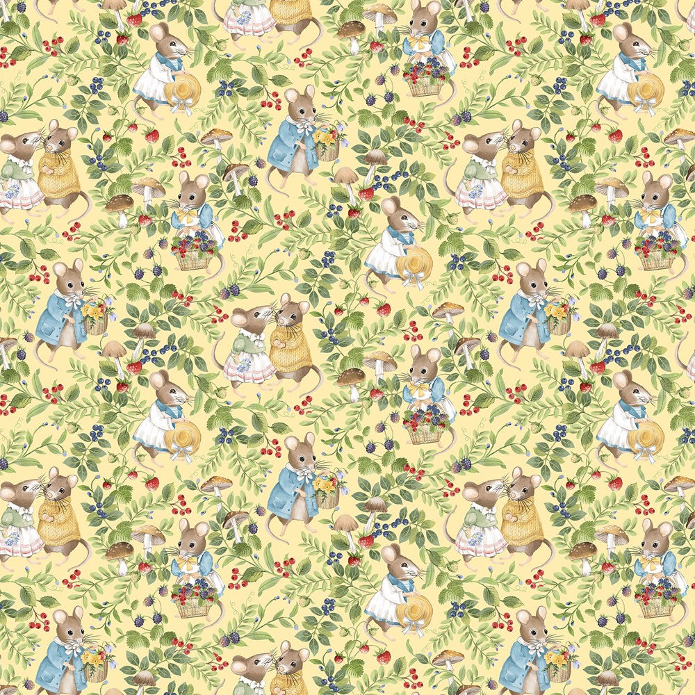 Scenic Mice - YELLOW MULTI || COUNTRY MOUSE || Northcott Studio