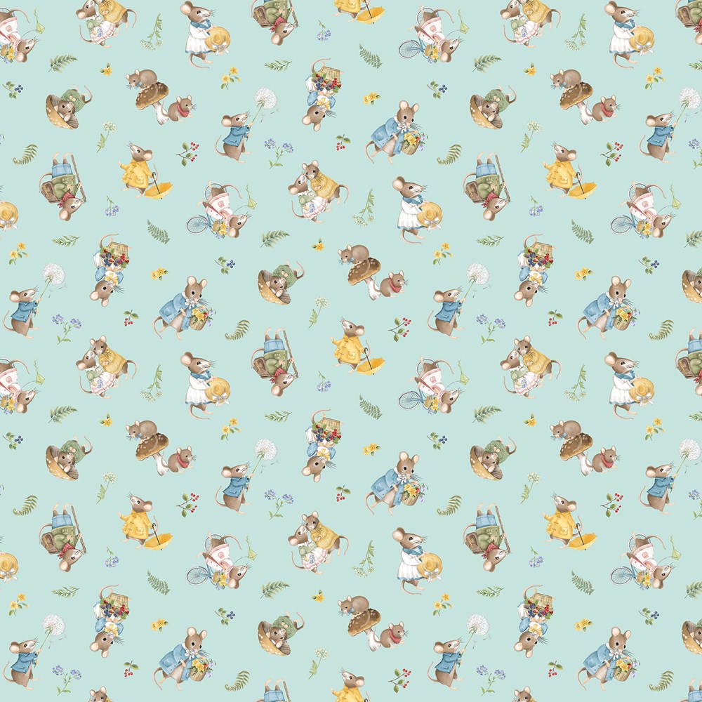 Toss Mice - BLUE MULTI || COUNTRY MOUSE || Northcott Studio