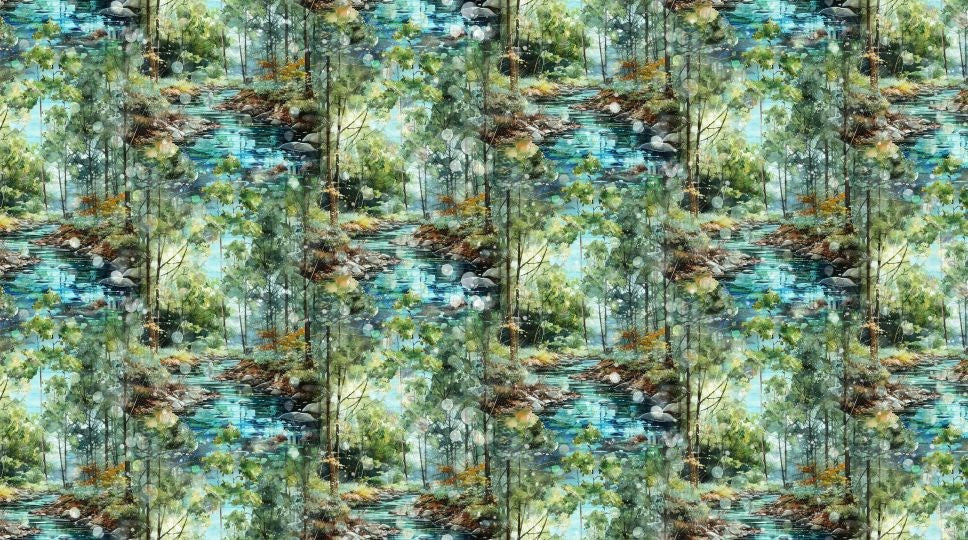 SCENIC - GREEN MULTI || SERENITY SPRINGS || Northcott Studio