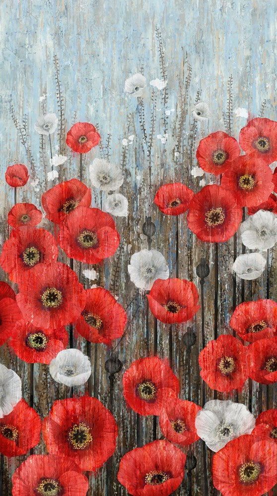 Poppy Panel - CHARCOAL MULTI || POPPY MEADOW || Northcott Studio
