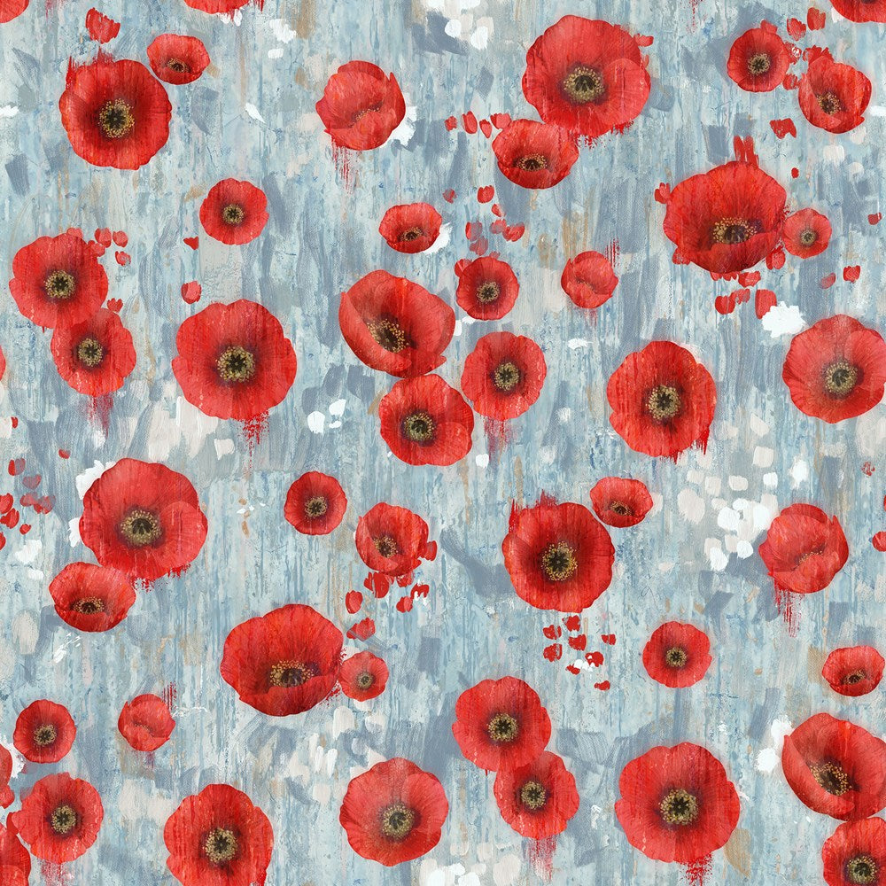 Poppy - BLUE MULTI || POPPY MEADOW || Northcott Studio