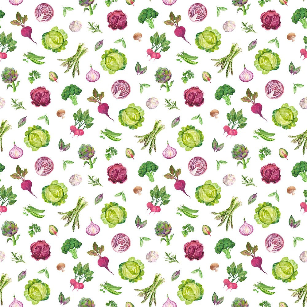 Veggie Toss - WHITE MULTI || MARKET GARDEN || Northcott Studio