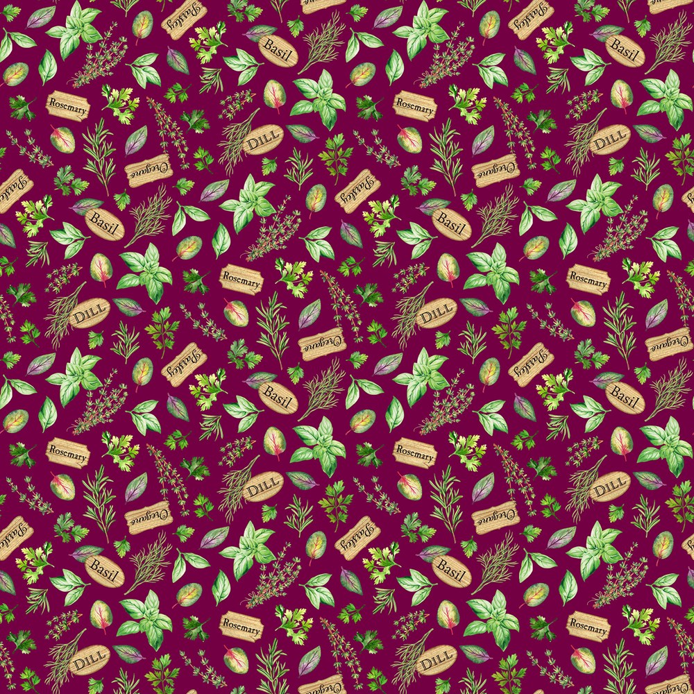 Herb Toss - PLUM MULTI || MARKET GARDEN || Northcott Studio