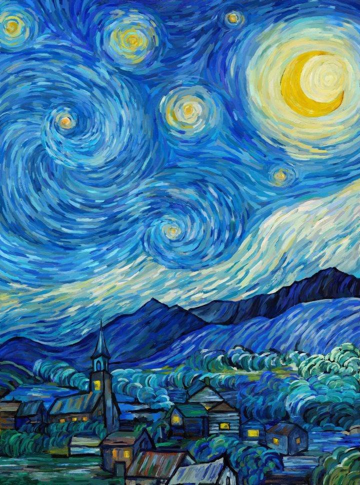 PANEL - DK BLUE MULTI || STARRY NIGHT || Northcott Studio