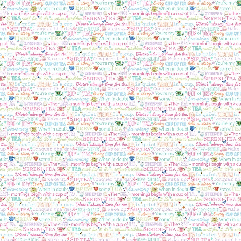 WORDS - WHITE MULTI || MY CUP OF TEA || Northcott Studio