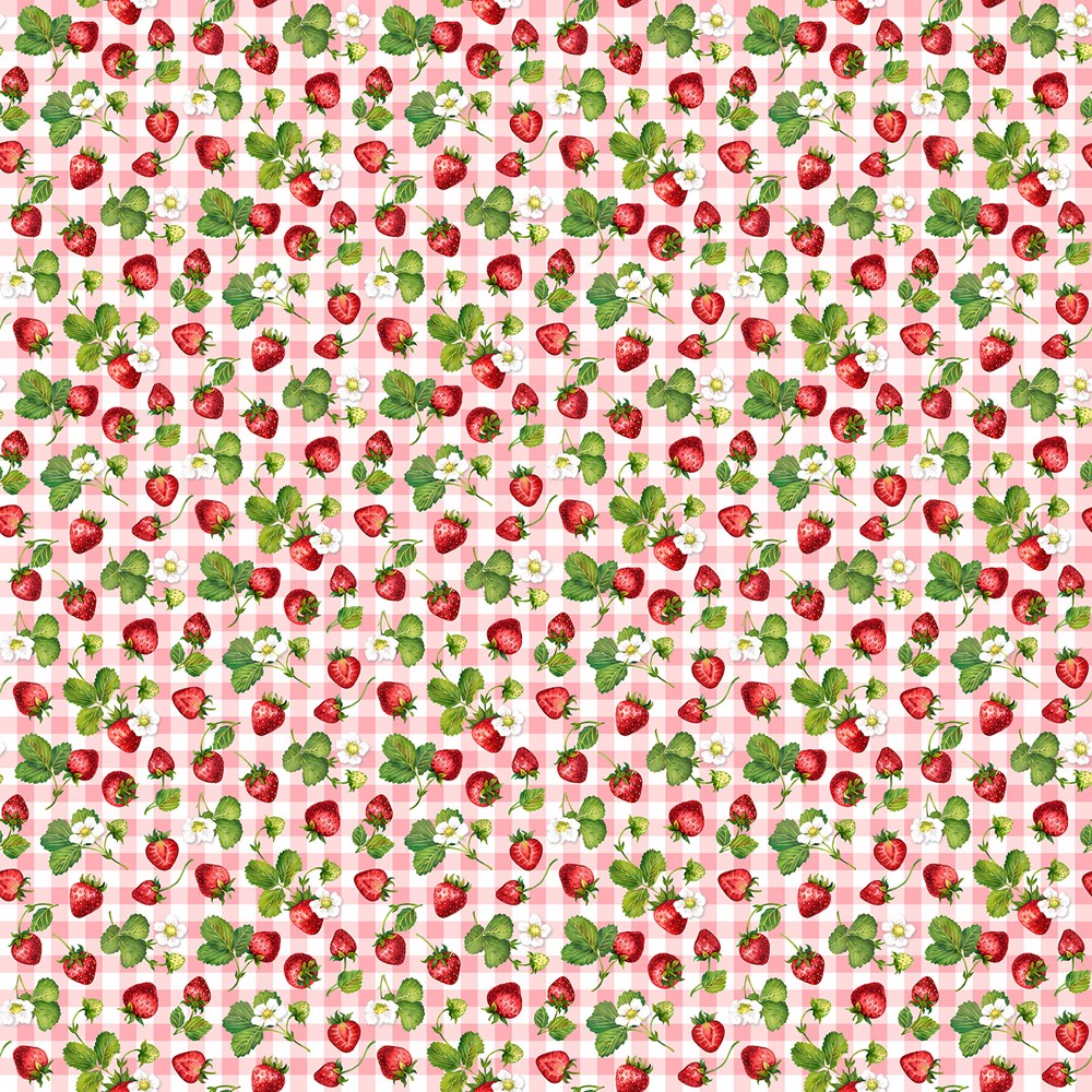 Strawberry Check - PINK MULTI || WELL PRESERVED || Northcott Studio
