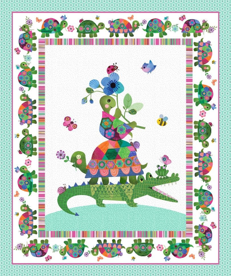 PANEL - WHITE MULTI || TOPSY TURTLES || Northcott Studio