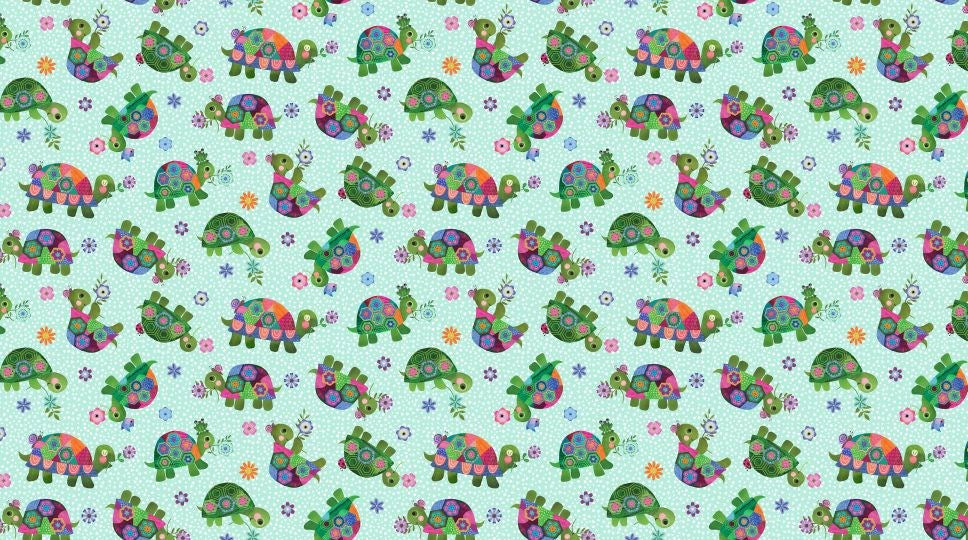 TURTLES - TURQ MULTI || TOPSY TURTLES || Northcott Studio