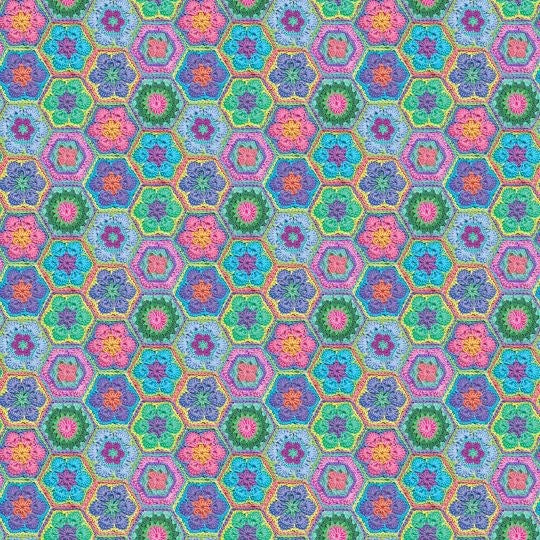 CROCHET HEXIE - LT GREEN MULTI || TOPSY TURTLES || Northcott Studio