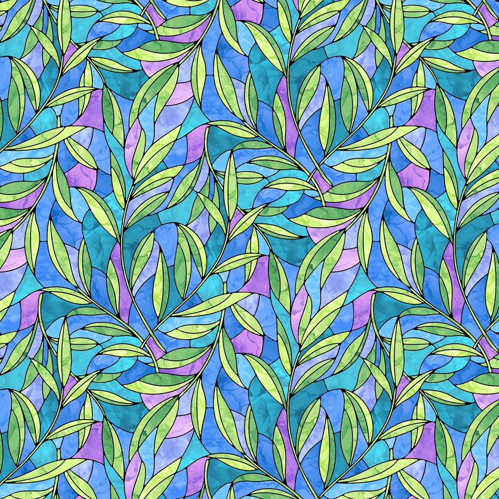 Palms - BLUE MULTI || BLESSINGS || Northcott Studio