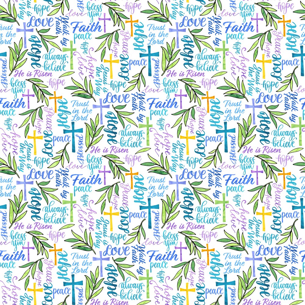 Words - WHITE MULTI || BLESSINGS || Northcott Studio