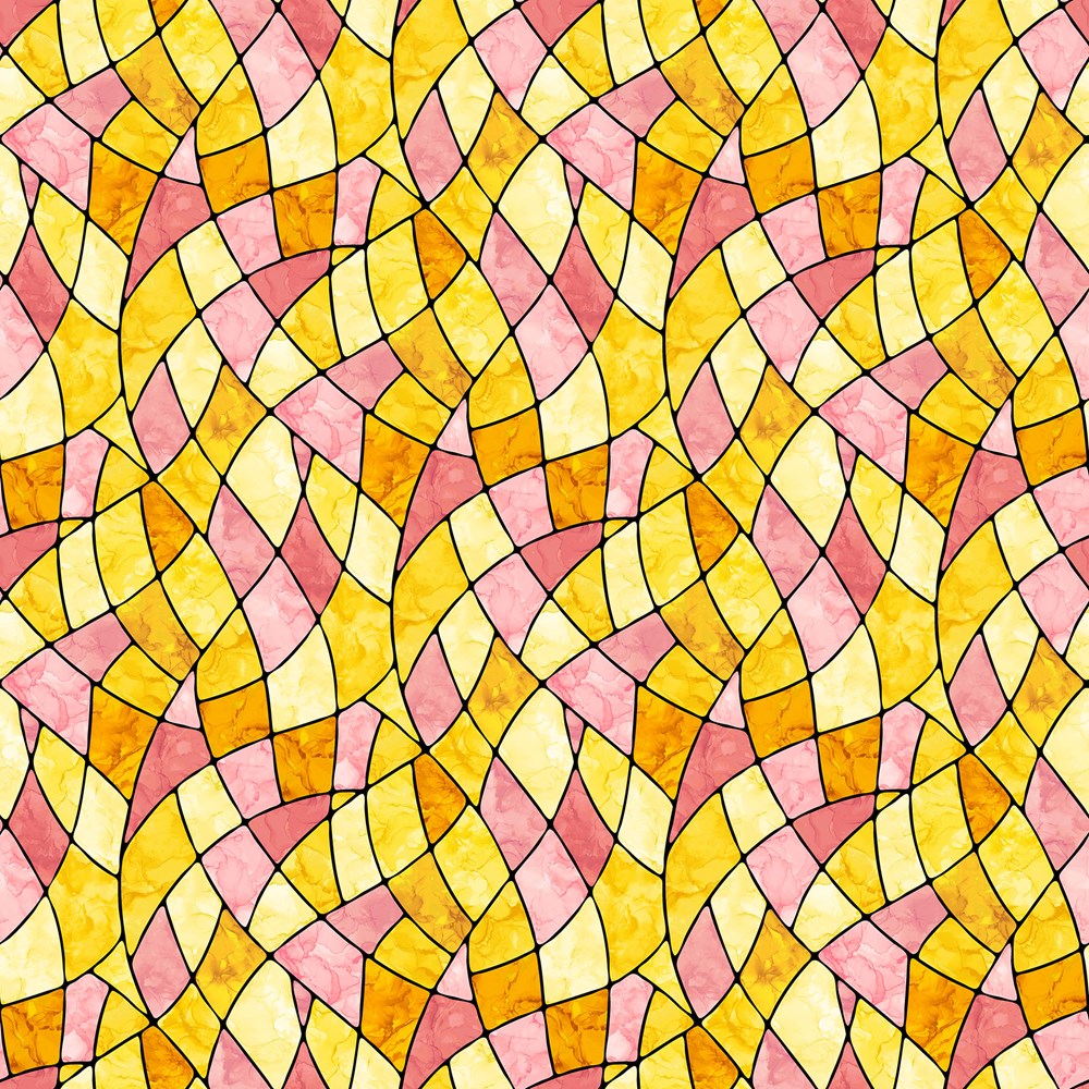 Stained Glass - ORANGE MULTI || BLESSINGS || Northcott Studio