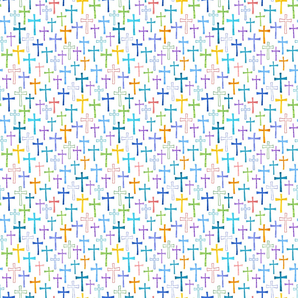 Multi Crosses - WHITE MULTI || BLESSINGS || Northcott Studio