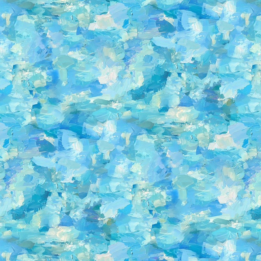 Painterly Texture - BLUE || PAINTED POPPIES || Northcott Studio