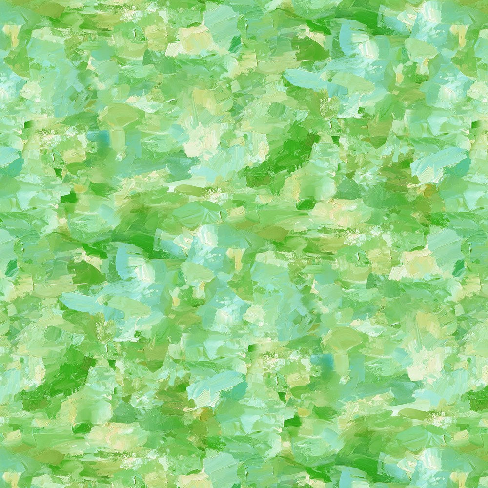 Painterly Texture - GREEN || PAINTED POPPIES || Northcott Studio