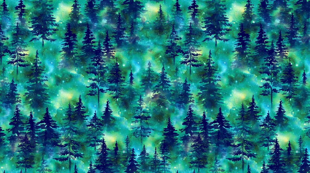 Trees - TEAL MULTI || DANCING LIGHTS || Northcott Studio