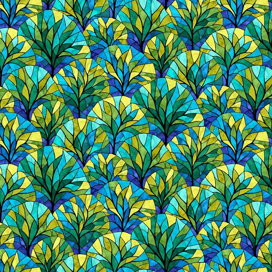 Scallop - BLUE MULTI || TREE OF LIFE || Northcott Studio
