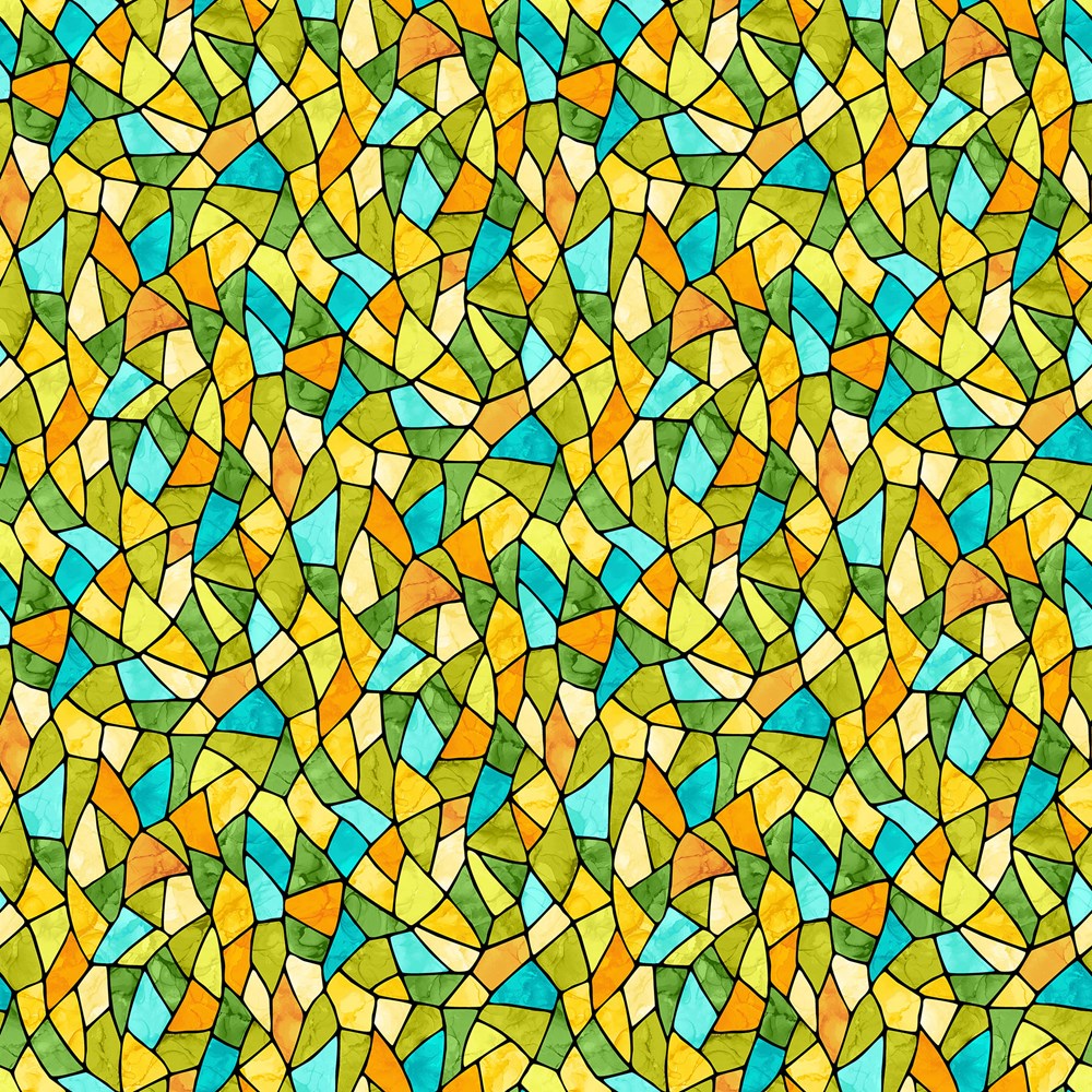 Stained Glass - YELLOW MULTI || TREE OF LIFE || Northcott Studio