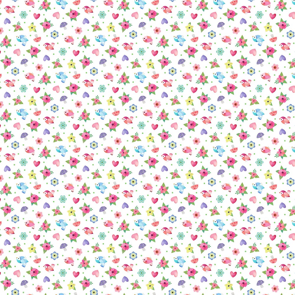 Sm Floral - WHITE MULTI || FAMILY ROOTS || Northcott Studio