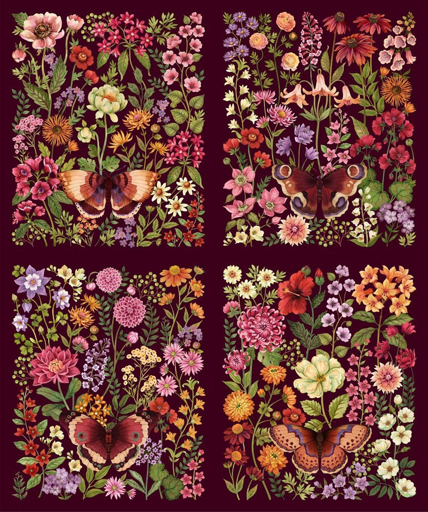 Panel - MAROON MULTI || BOTANICA || Northcott Studio