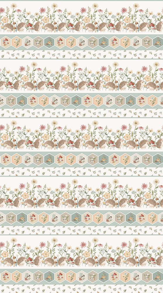 Border Stripe - CREAM MULTI || HEDGEHOG HOLLOW || Northcott Studio