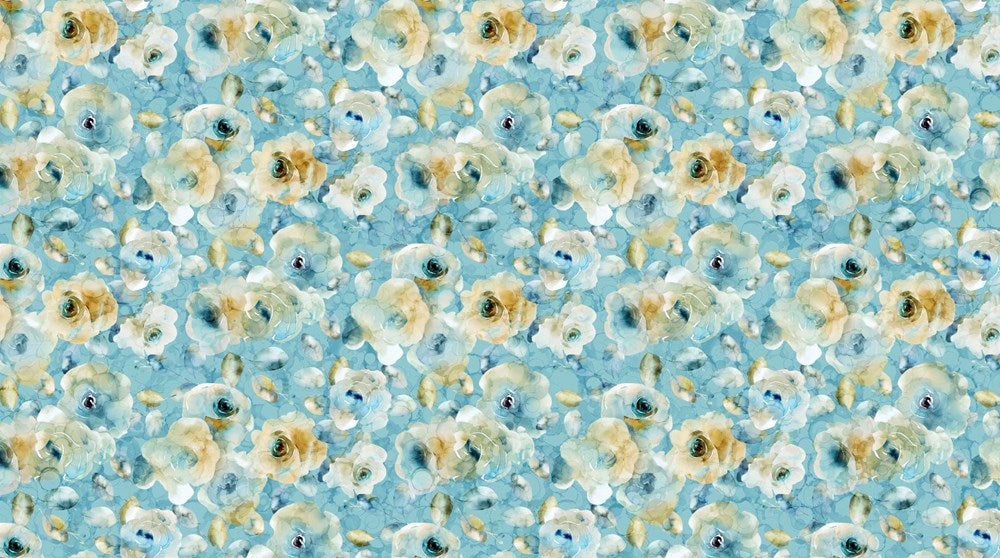 Floral - LT BLUE MULTI || BLOOMSBURY || Northcott Studio