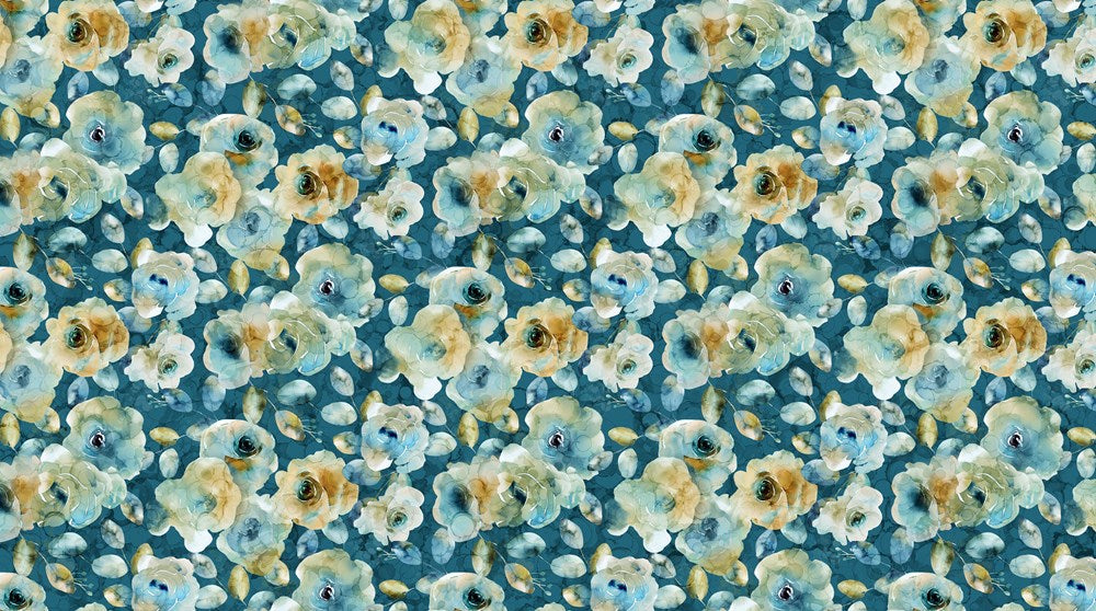 Floral - DK BLUE MULTI || BLOOMSBURY || Northcott Studio