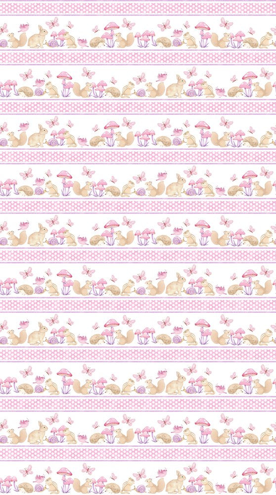 Border Stripe - PINK MULTI || PEAS IN A POD || Northcott Studio