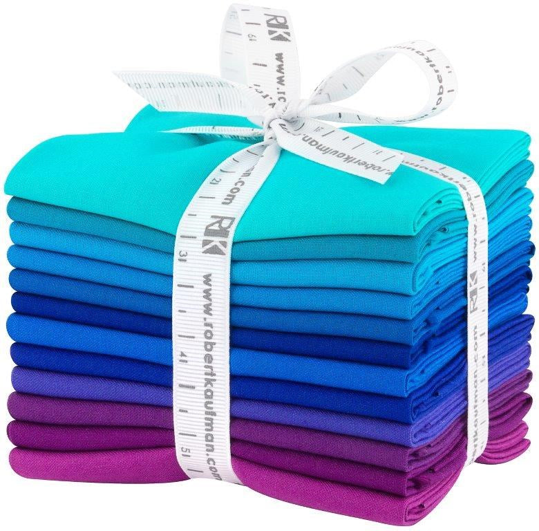 FQ-1369-12 PC KONA COTTON PEACOCK || Kona Cotton || FAT QUARTER BUNDLES