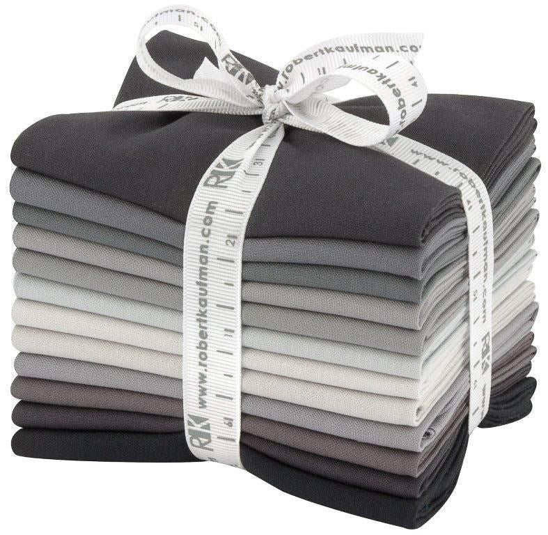 FQ-1373-12 PC KONA COTTON STORMY SKIES || Kona Cotton || FAT QUARTER BUNDLES