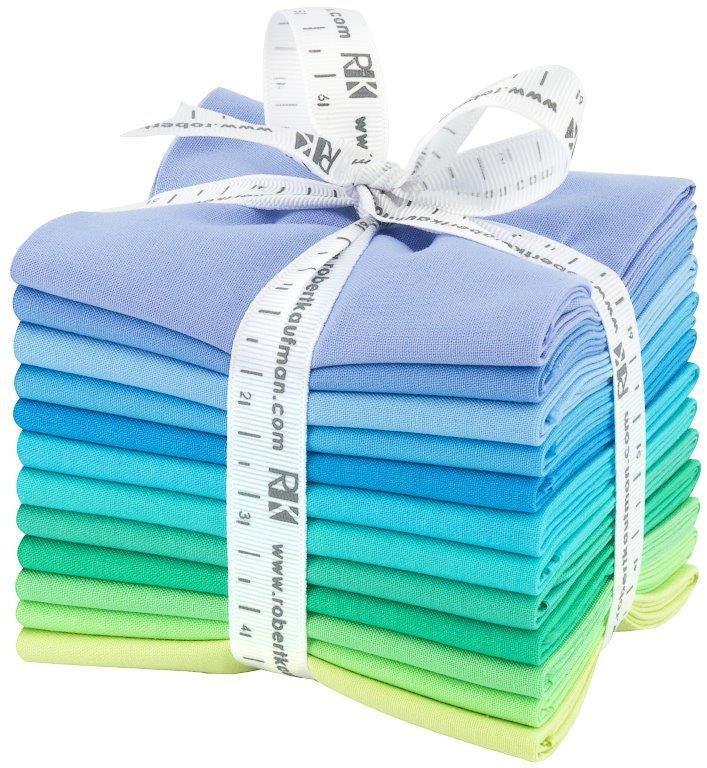 FQ-1375-12 PC KONA COTTON MERMAID SHORES || Kona Cotton || FAT QUARTER BUNDLES