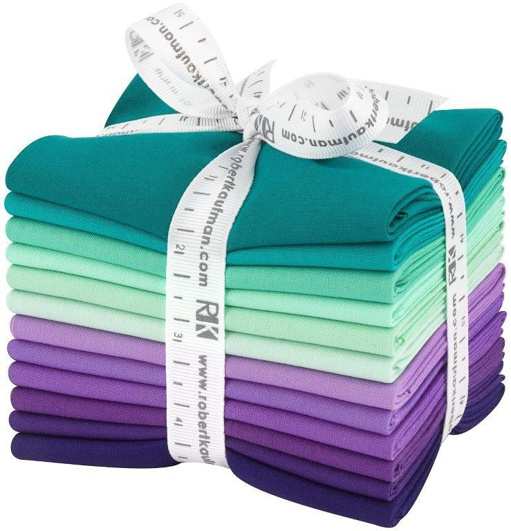 FQ-1382-12 PC KONA COTTON AURORA || Kona Cotton || FAT QUARTER BUNDLES