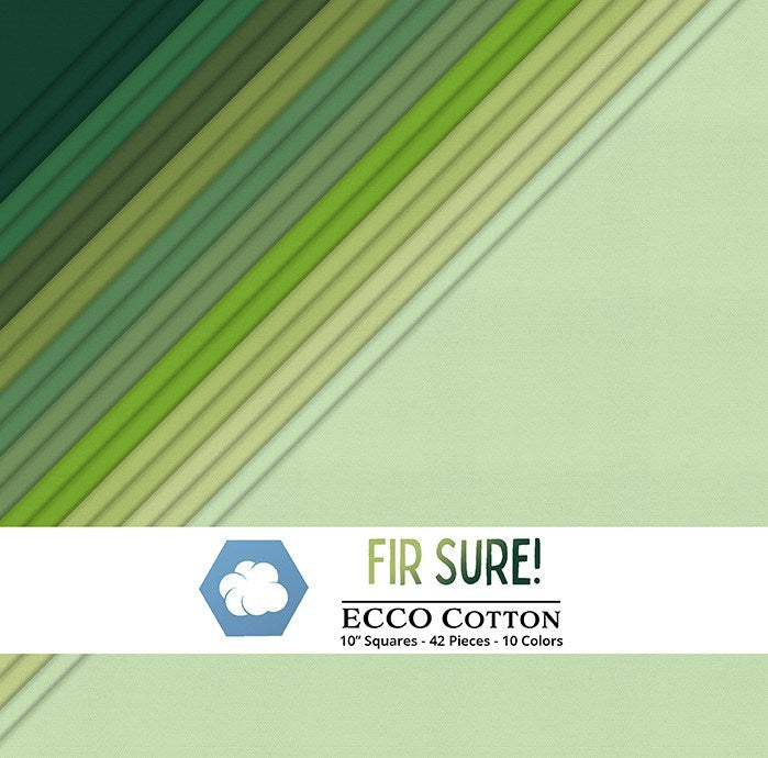 Fir Sure-ST / 10" Squares || Ecco Cotton || White Owl Textiles