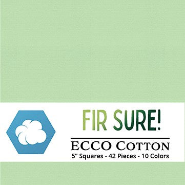 Fir Sure-Stamp / 5" Squares || Ecco Cotton || White Owl Textiles