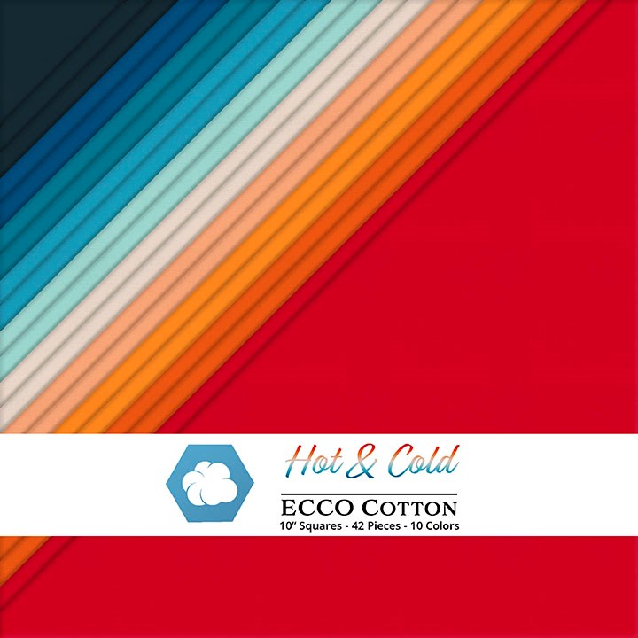 Hot & Cold-ST / 10" Squares || Ecco Cotton || White Owl Textiles