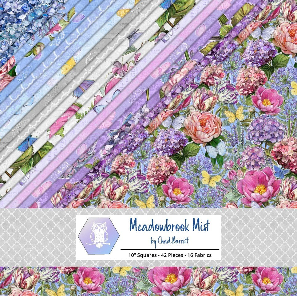 Meadowbrook Mist-10 / 2-4 Pieces of Each Print || Meadowbrook Mist || White Owl Textiles