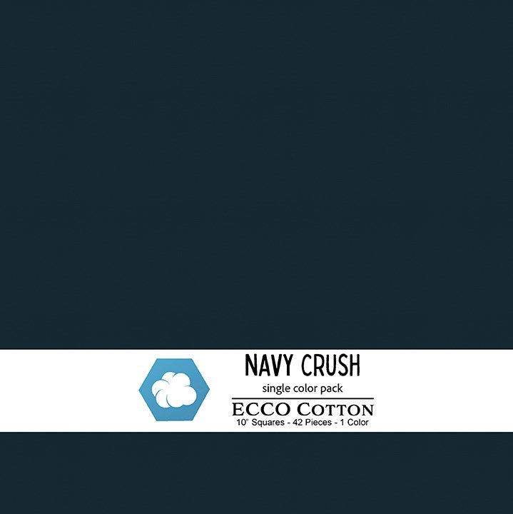 Navy Crush-ST / 10" Squares || Ecco Cotton || White Owl Textiles
