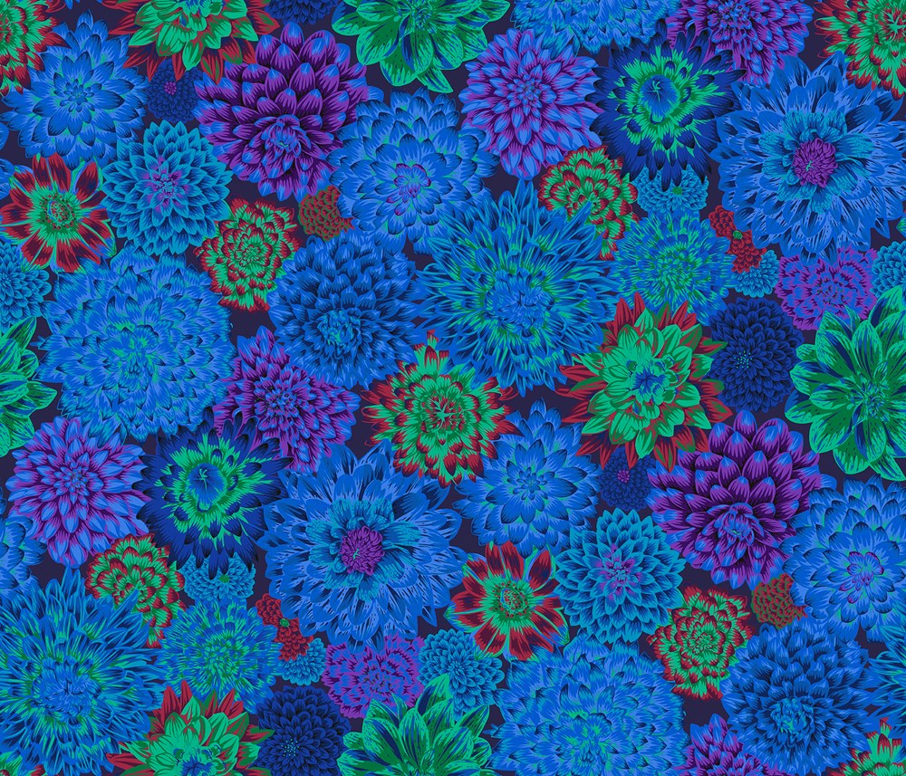 Dancing Dahlias - Blue II Stash II Kaffe Fassett Collective
