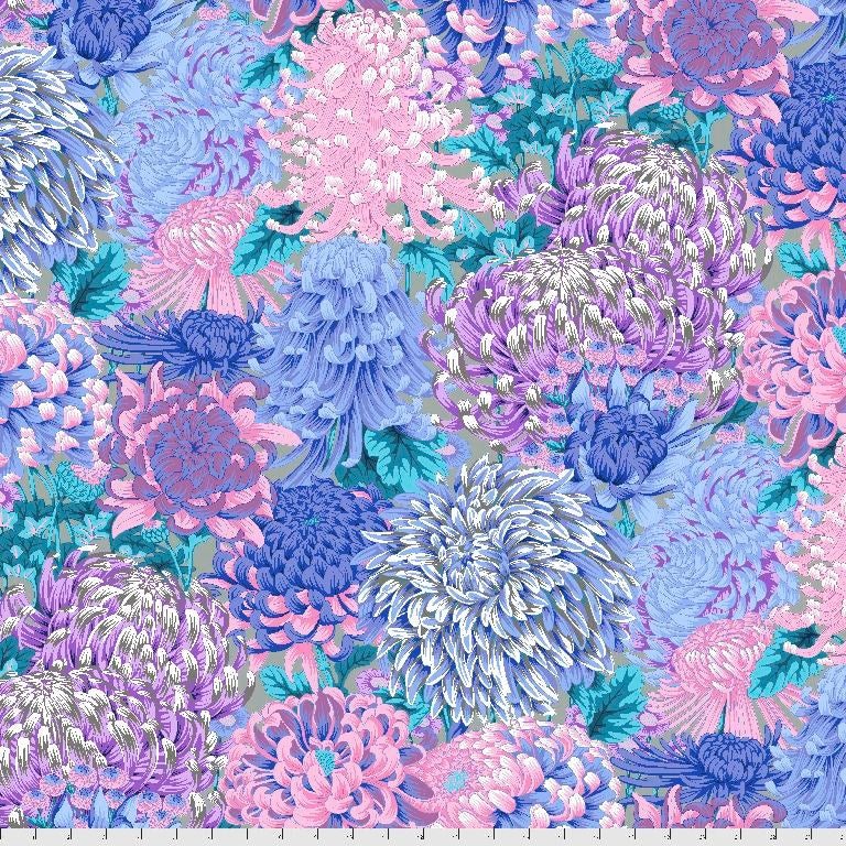 Hokusai's Mums - Grey II  Aug-21  II Kaffe Fassett Collective