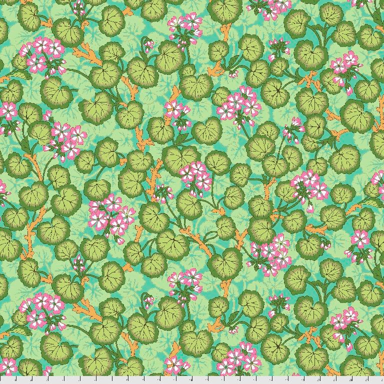 Climbing Geraniums - Green II  Aug-21  II Kaffe Fassett Collective